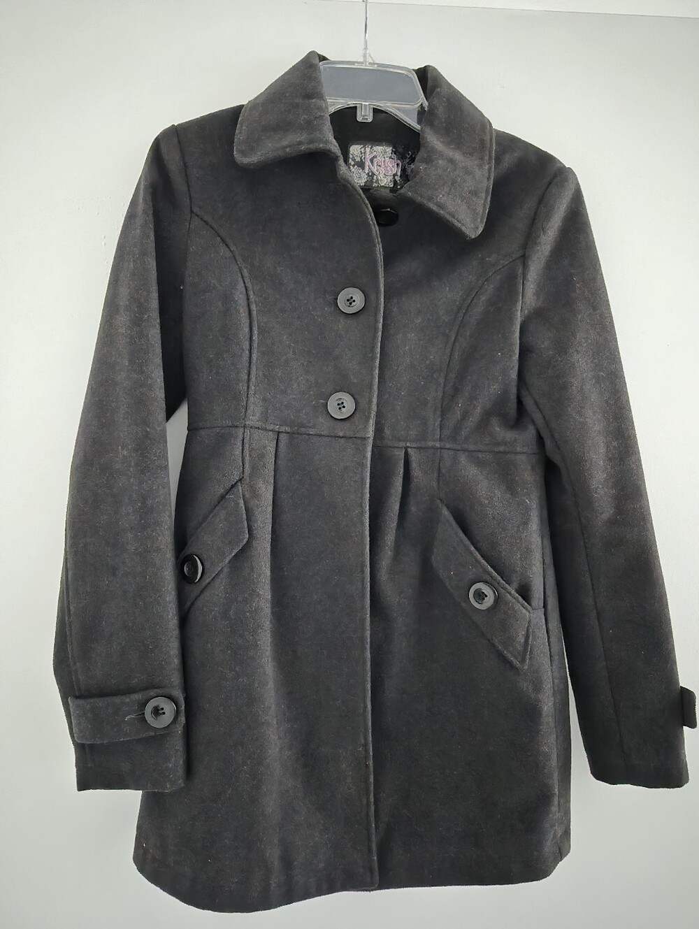 Krush Dark Gray Pea Coat Women's Sz S